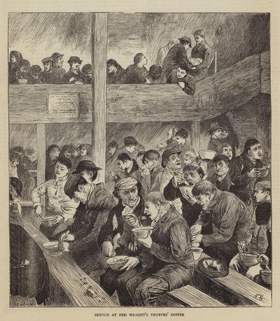 Croquis au Souper des Voleurs de Ned Wright - Henry Towneley Green